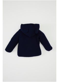 DeFacto Babyboy Tricot Regular Fit Hooded Long Sleeve Cardigan  - Image 4