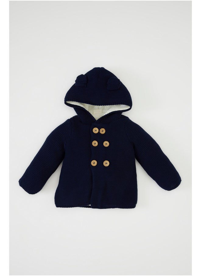 DeFacto Babyboy Tricot Regular Fit Hooded Long Sleeve Cardigan  - Image 2
