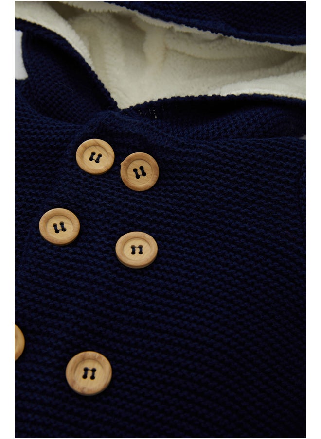 DeFacto Babyboy Tricot Regular Fit Hooded Long Sleeve Cardigan  - Image 3