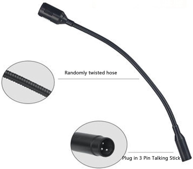 45cm Gooseneck Microphone, Capacitive, Aluminium Alloy, 3 Pin Plug - Flexible 360° Rotation, Noise Reduction Chip, Clear Sound for Conference and Podium Use - Image 4