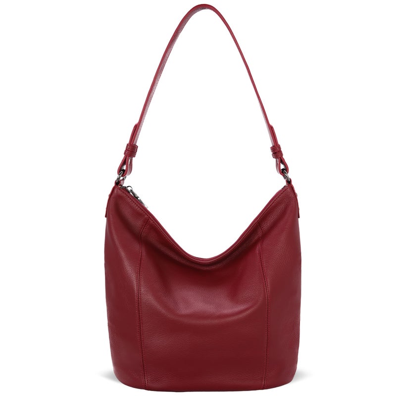 Iswee Red Handbag Leather Purse Crossbody Bags for Women Hobo Bags Shoulder Purses and Handbags Trendy Tote Bag Fall Satchel Slouchy Bags (Wine) - Image 1