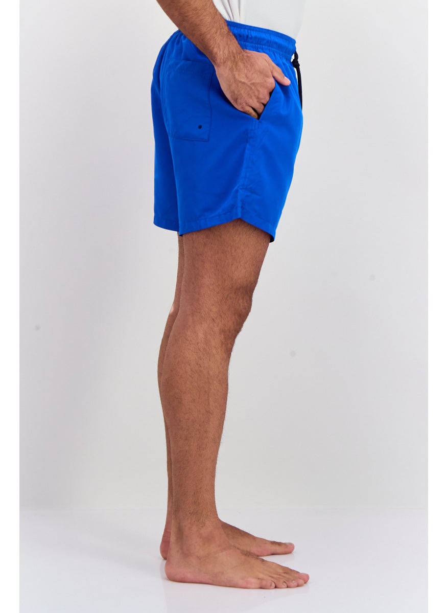Gazzarrini Men Drawstring Embroidered Logo Swim Short, Blue  - Image 2