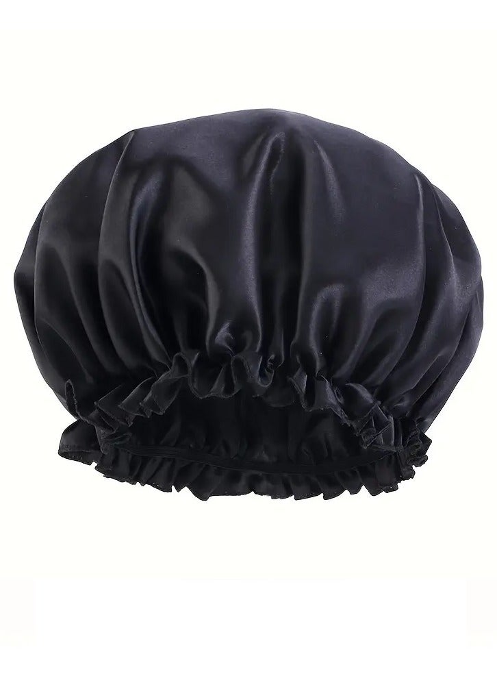 MASIA Hair Bonnet Set - 2 Pieces - Soft & Durable for Sleeping and Showering - satin bonnet, hair bonnet, sleeping bonnet, shower bonnet, curly hair bonnet, long hair bonnet, short hair bonnet, soft bonnet, durable bonnet, hair care. - Image 2