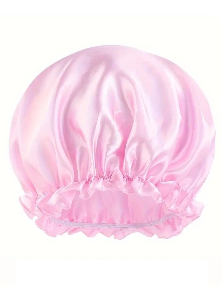 MASIA Hair Bonnet Set - 2 Pieces - Soft & Durable for Sleeping and Showering - satin bonnet, hair bonnet, sleeping bonnet, shower bonnet, curly hair bonnet, long hair bonnet, short hair bonnet, soft bonnet, durable bonnet, hair care. - Image 3