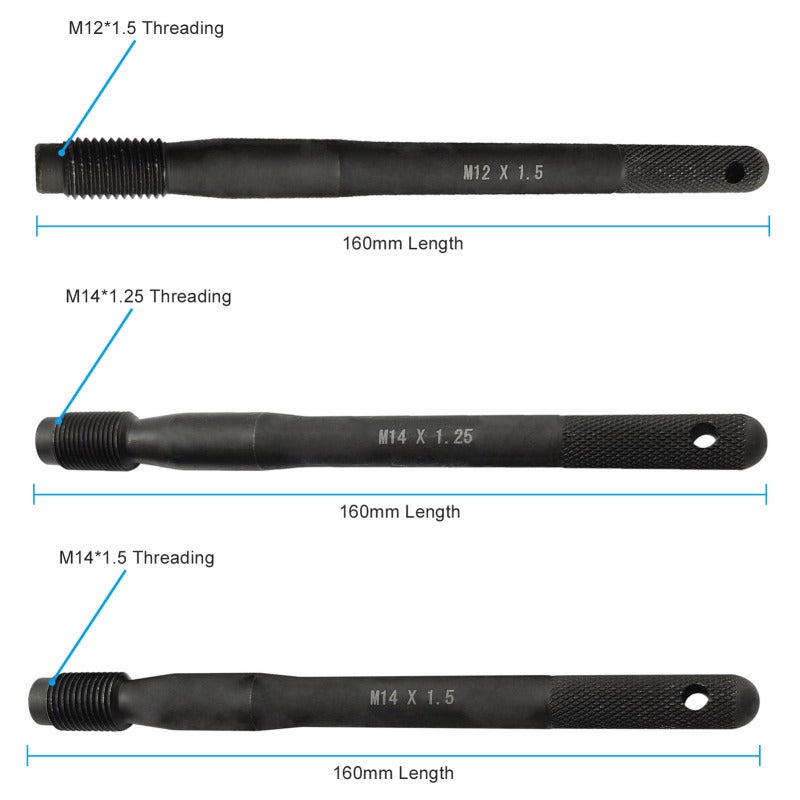 3Pcs Wheel Hanger Alignment Pin Guide Tool Wheel Lug Bolt Automotive Mechanic Tool Wheel Mounting Guide Bolt Metric M12x1.5, M14*1.25 and M14*1.5Threads - Image 2