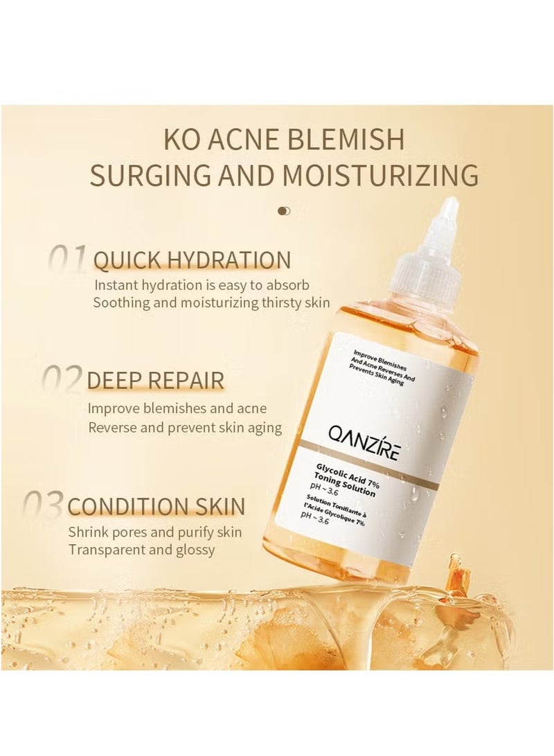 QANZIRE Glycolic Acid 7% Exfoliating Acne Toner 240ml - Image 2