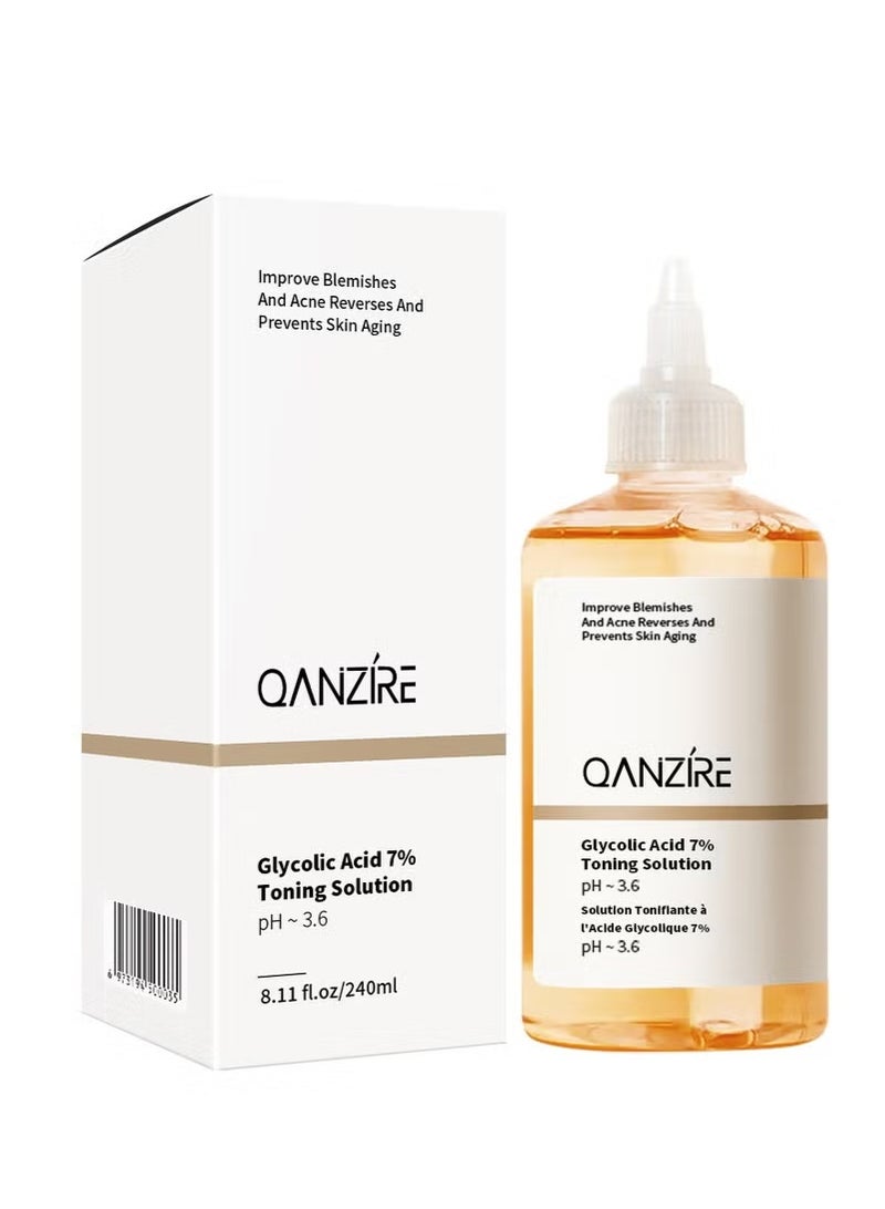 QANZIRE Glycolic Acid 7% Exfoliating Acne Toner 240ml - Image 1