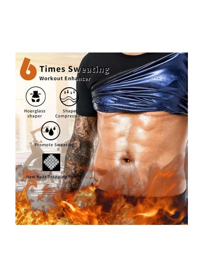 Generic Sauna Sweat Suits Shirt Waist Trainer for Men Compression Vest Workout Gym Clothes Sweat Enhancer Short Sleeve - Image 2
