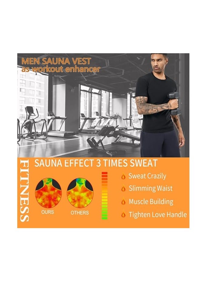 Generic Sauna Sweat Suits Shirt Waist Trainer for Men Compression Vest Workout Gym Clothes Sweat Enhancer Short Sleeve - Image 3