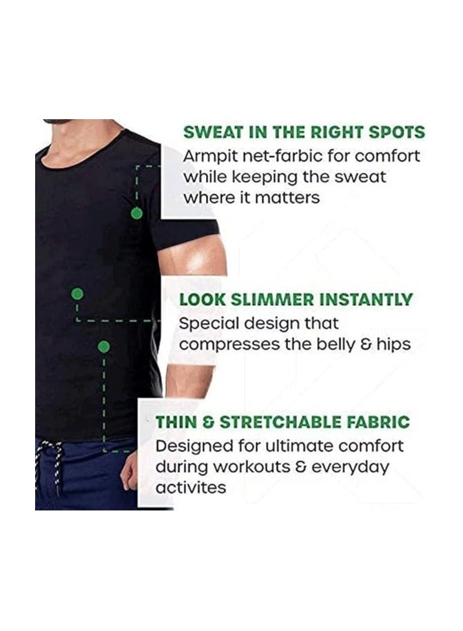 Generic Sauna Sweat Suits Shirt Waist Trainer for Men Compression Vest Workout Gym Clothes Sweat Enhancer Short Sleeve - Image 5
