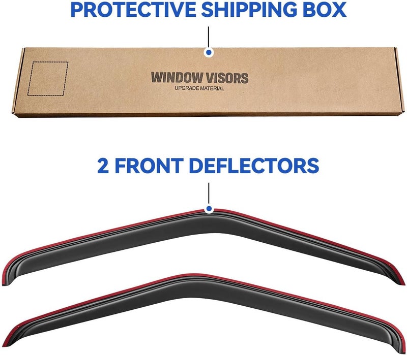 YQAUTEC in-Channel Window Visors Rain Guards for 1992-2006 Ford Econoline Vans - Image 5