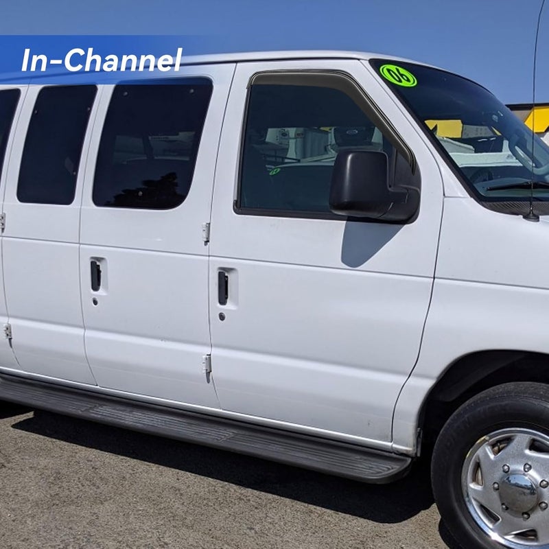 YQAUTEC in-Channel Window Visors Rain Guards for 1992-2006 Ford Econoline Vans - Image 3