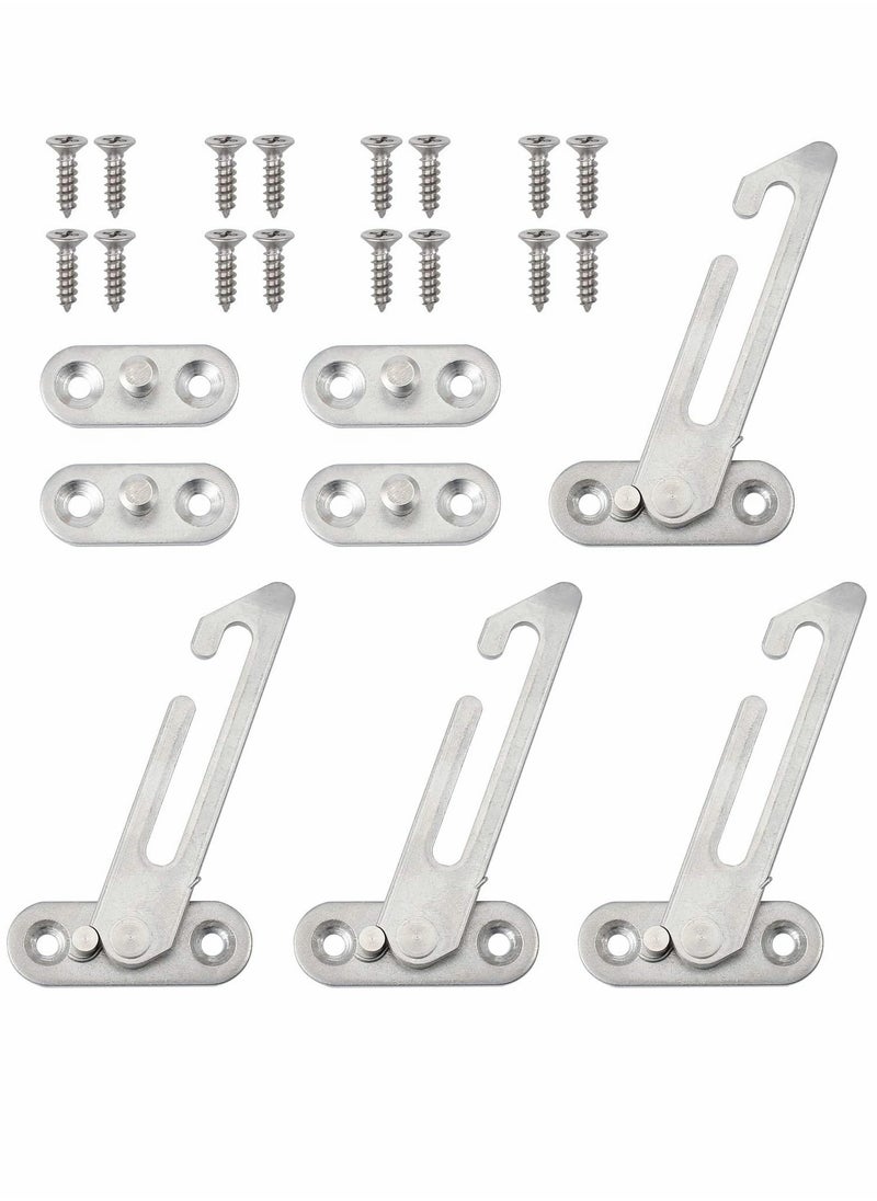 SYOSI - 4PCS Window Restrictor Locks UPVC Window Restrictor Hook Window Security Lock Stainless Steel Child Lock Restrictor Safety Catch with Screws- Right - Image 1