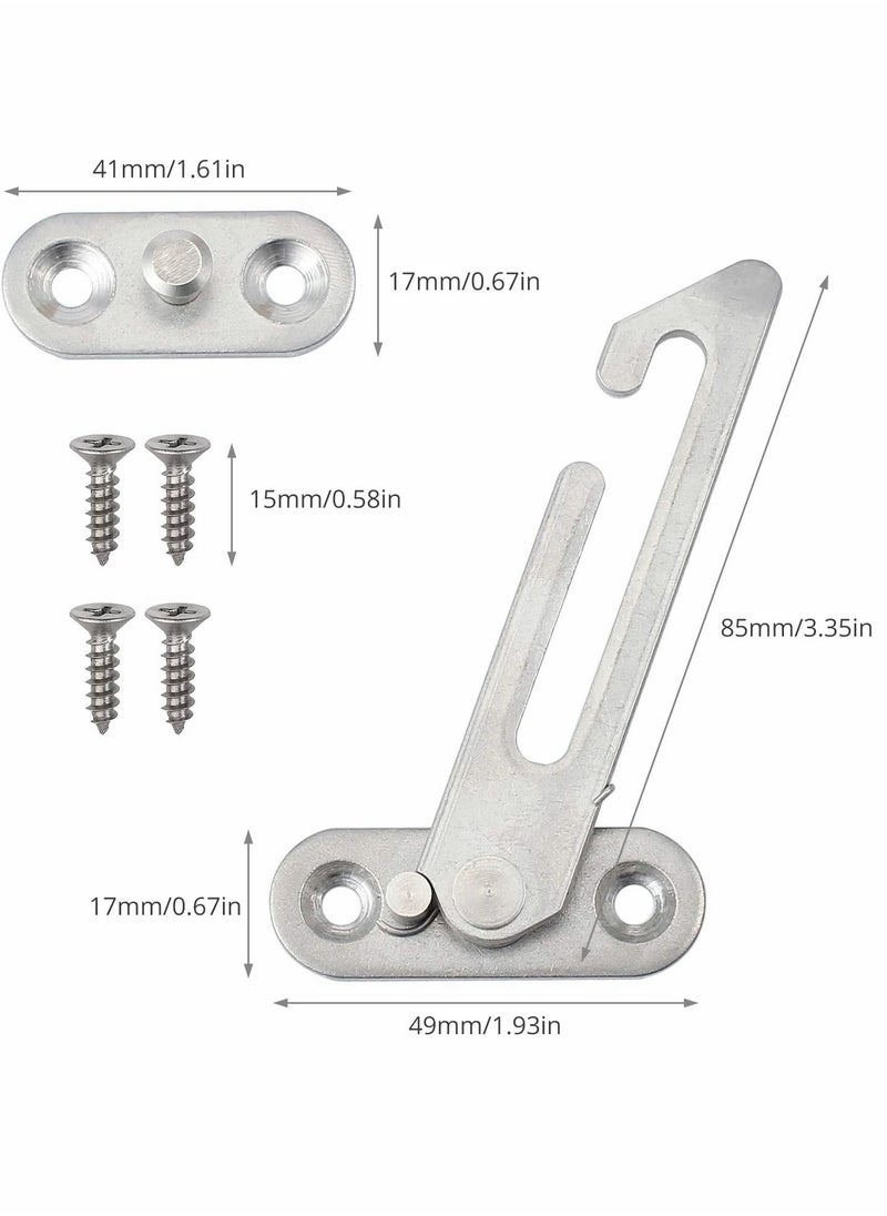 SYOSI - 4PCS Window Restrictor Locks UPVC Window Restrictor Hook Window Security Lock Stainless Steel Child Lock Restrictor Safety Catch with Screws- Right - Image 1