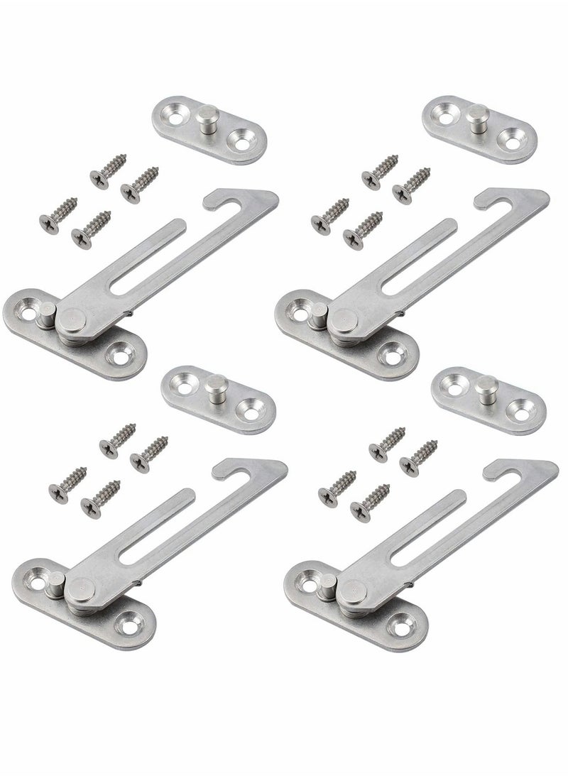 SYOSI - 4PCS Window Restrictor Locks UPVC Window Restrictor Hook Window Security Lock Stainless Steel Child Lock Restrictor Safety Catch with Screws- Right - Image 1