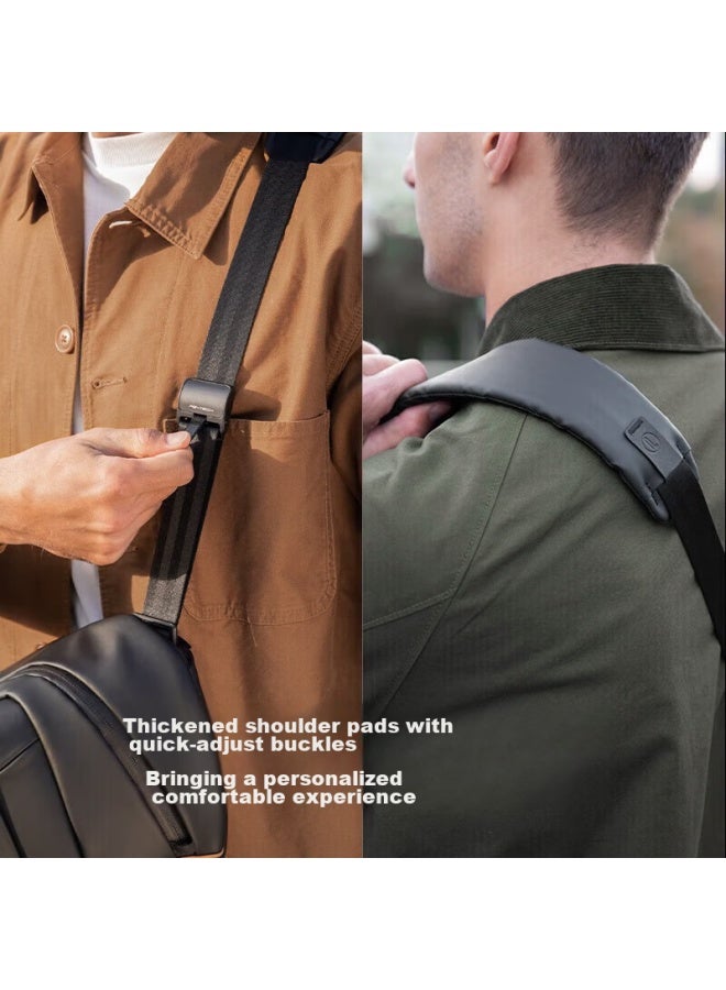 بجي تك Pgytech Camera Bag Onegov2 حقيبة كتف، حقيبة تصوير Dandelion، حقيبة ظهر كاميرا ميرورلس، حقيبة عدسة داخلية، حقيبة كاميرا Dslr عبر الجسم، حقيبة سفر محمولة مقاومة للماء، لون العقيق الأسود 4l - Image 4
