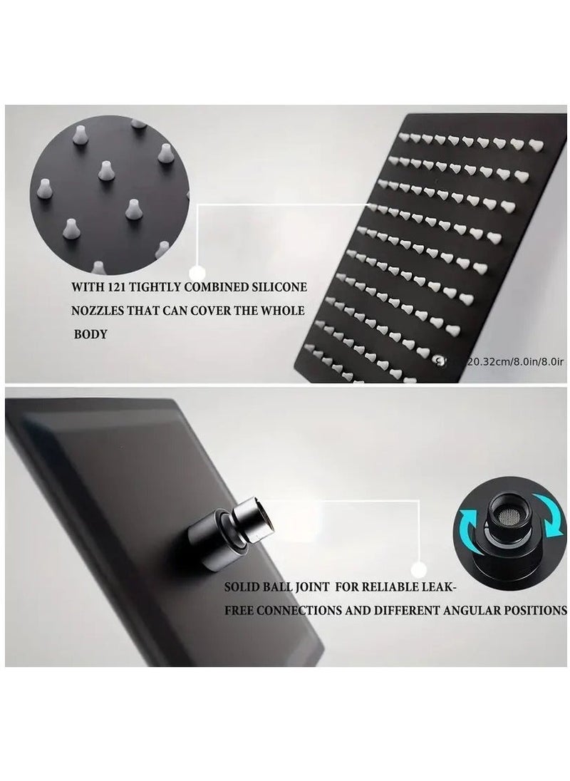 Arabest - Transform Your Shower Experience with a 6 High Pressure RainShower Head and Two-in-One Handheld Set, Plus 78 Extra LongHose, 3-Way Diverter, and Adhesive Shower Head Holder! - Image 1