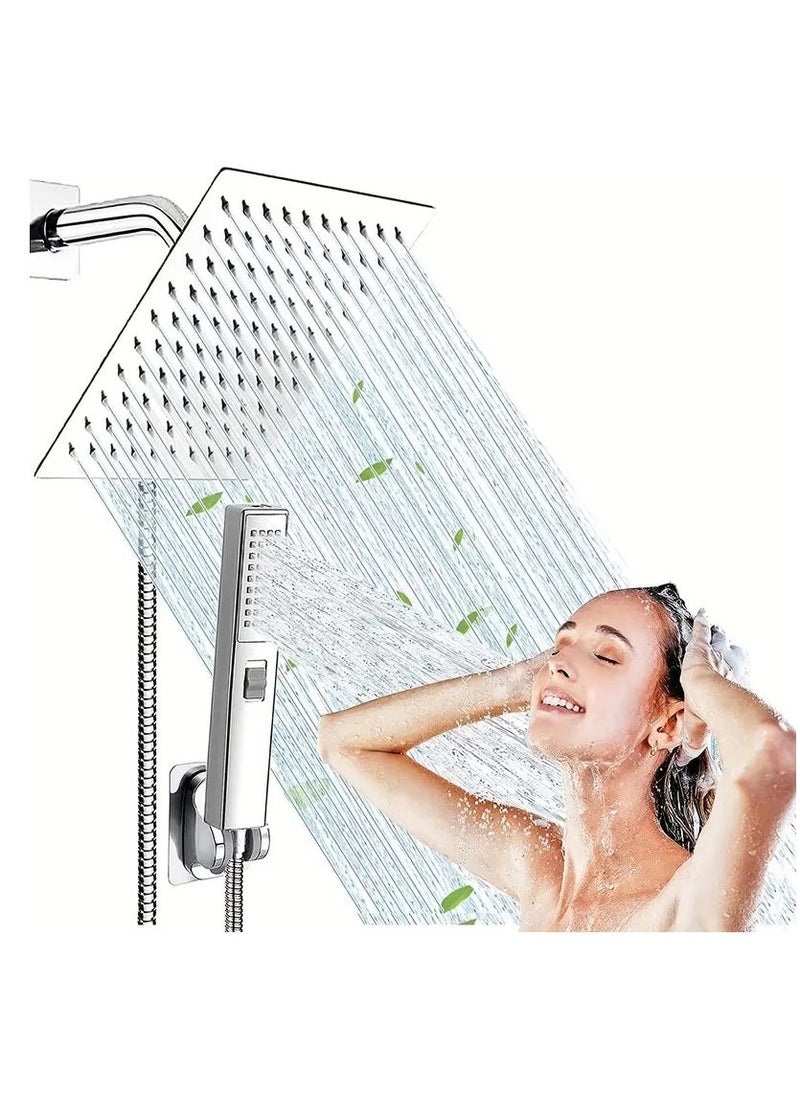 Arabest - Transform Your Shower Experience with a 6 High Pressure RainShower Head and Two-in-One Handheld Set, Plus 78 Extra LongHose, 3-Way Diverter, and Adhesive Shower Head Holder! - Image 1