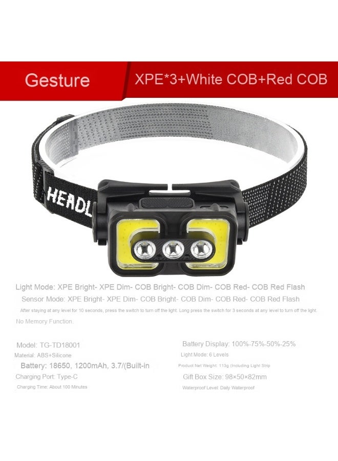 NIBEMINENT LED Headlamp - Outdoor Portable Smart Sensor Waterproof Bright Flashlight