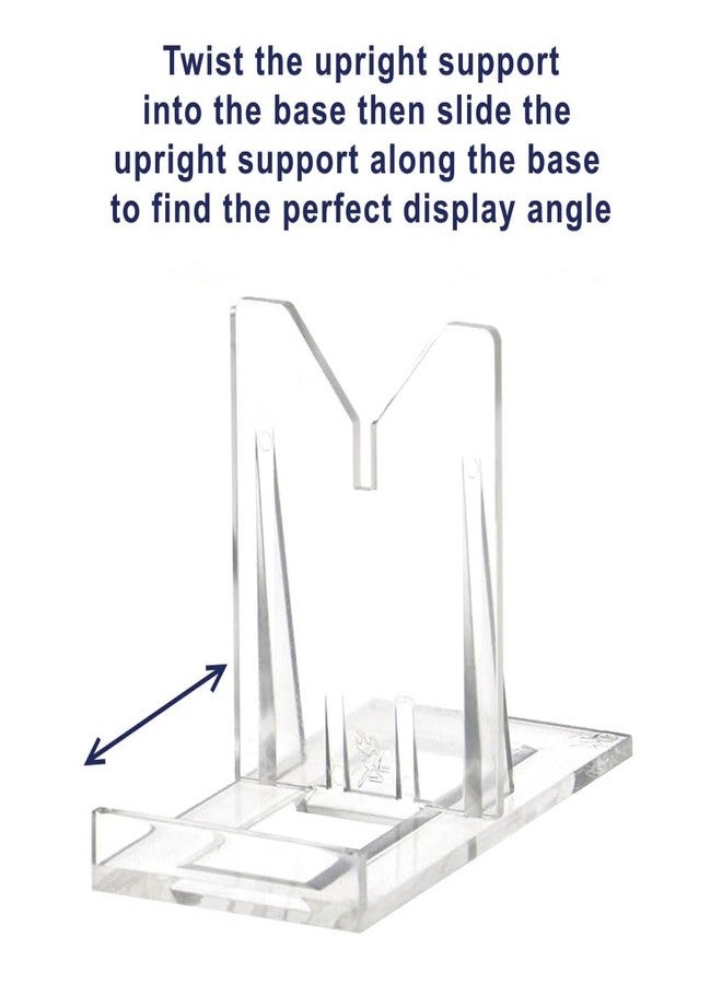 OnFireGuy (10) 2" Adjustable Two Part Adjustable Clear Acrylic Plastic Display Stand Easel for Mineral Fossil Slice Agate Slab Geode Seashell - Image 2