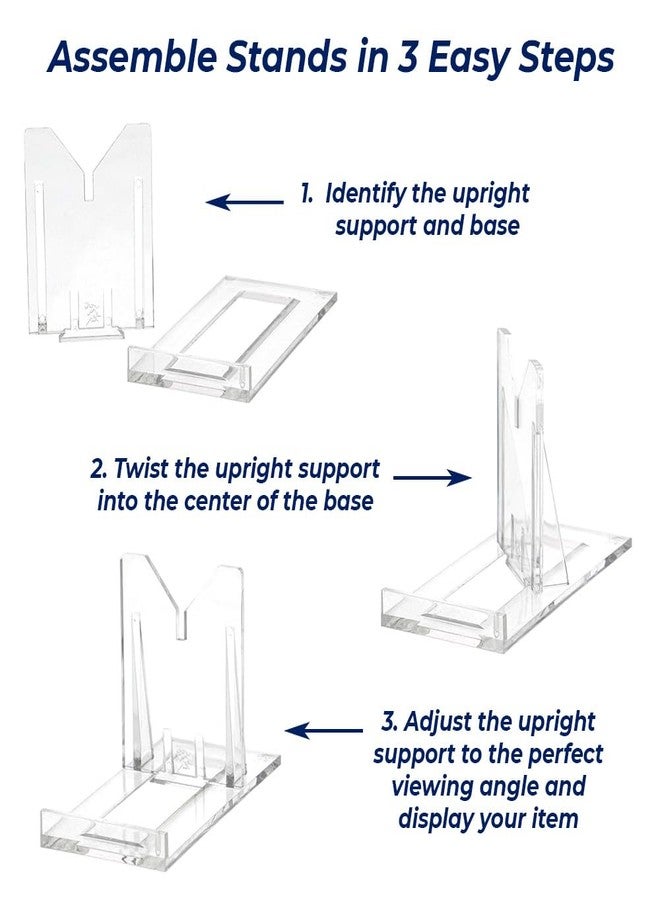 OnFireGuy (10) 2" Adjustable Two Part Adjustable Clear Acrylic Plastic Display Stand Easel for Mineral Fossil Slice Agate Slab Geode Seashell - Image 4
