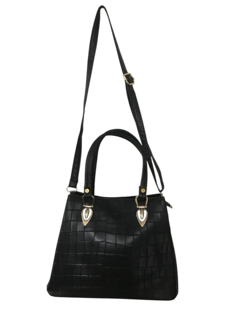 Luxury Women’s Leather Handbag & Crossbody – Classic Black Design, Elegant, Lightweight & Perfect for Everyday Use and Occasions - Image 4