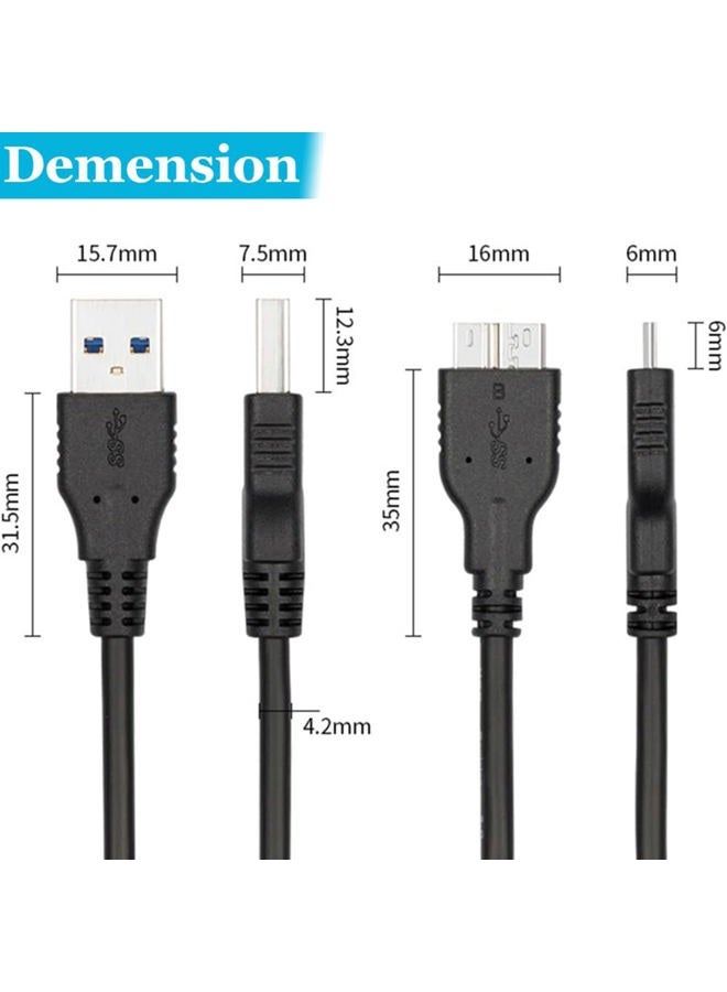 Warmstor Micro USB 3.0 Cable 3.3ft USB 3.0 A to Micro B Cable Cord Compatible with Camera, Seagate External Hard Drive, WD Western Digital My Passport and Elements Hard Drives - Image 3