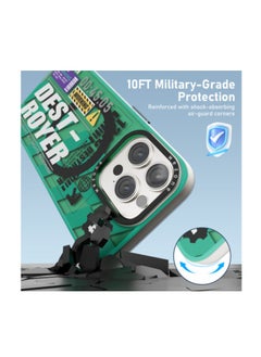 Mezone Destroyer iPhone 14 Pro MagSafe Case, Shockproof & Anti-Yellowing Phone Case Reinforced Corners with Airguard, Green  - Image 4