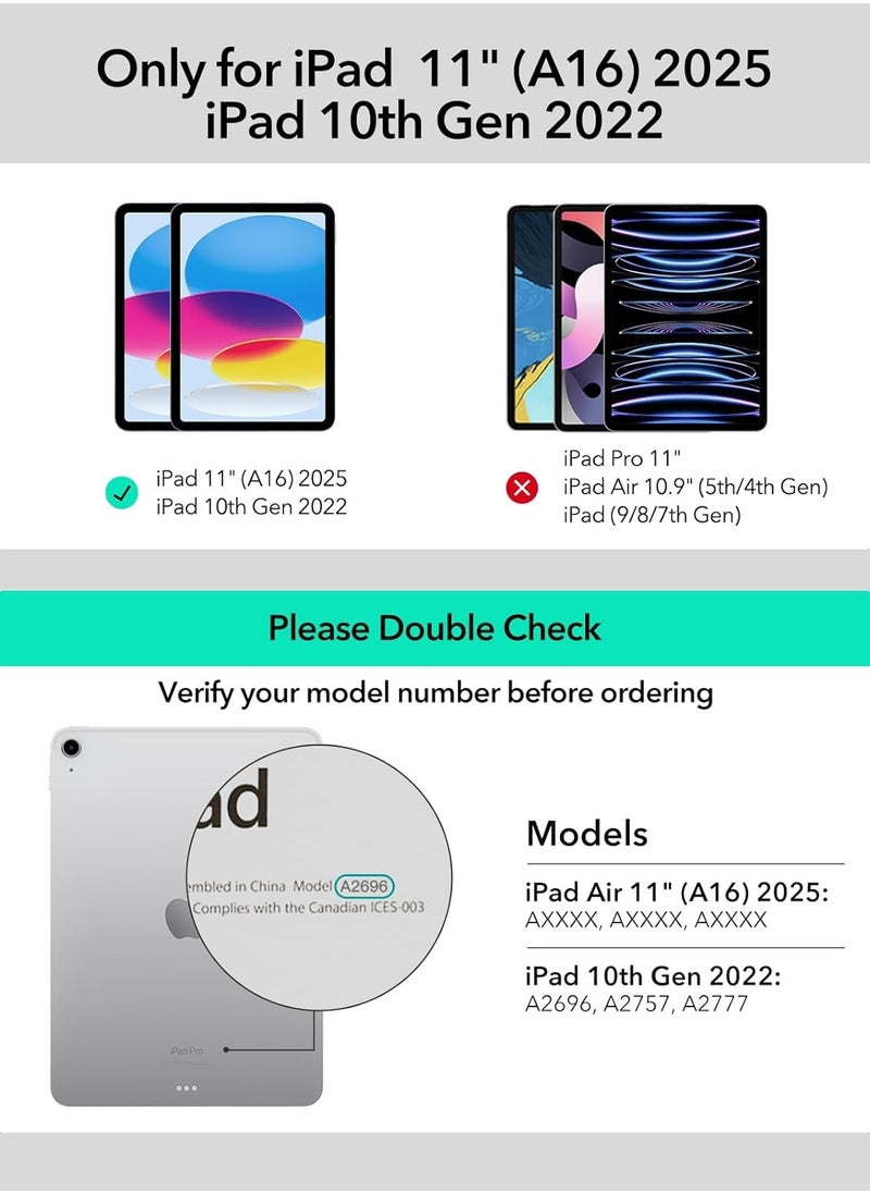 تيجو - حافظة لوحة مفاتيح iPad 11th(A16, 2025) و10.9 الجيل العاشر 2022، مع اللغة الإنجليزية والعربية، قابلة للفصل المغناطيسي، لوحة تتبع ذكية، حامل قابل للتعديل، وضع مزدوج عمودي/أفقي، لوحة مفاتيح بإضاءة خلفية 7 ألوان لجهاز iPad 10th 10.9 بوصة 2022 - Image 1