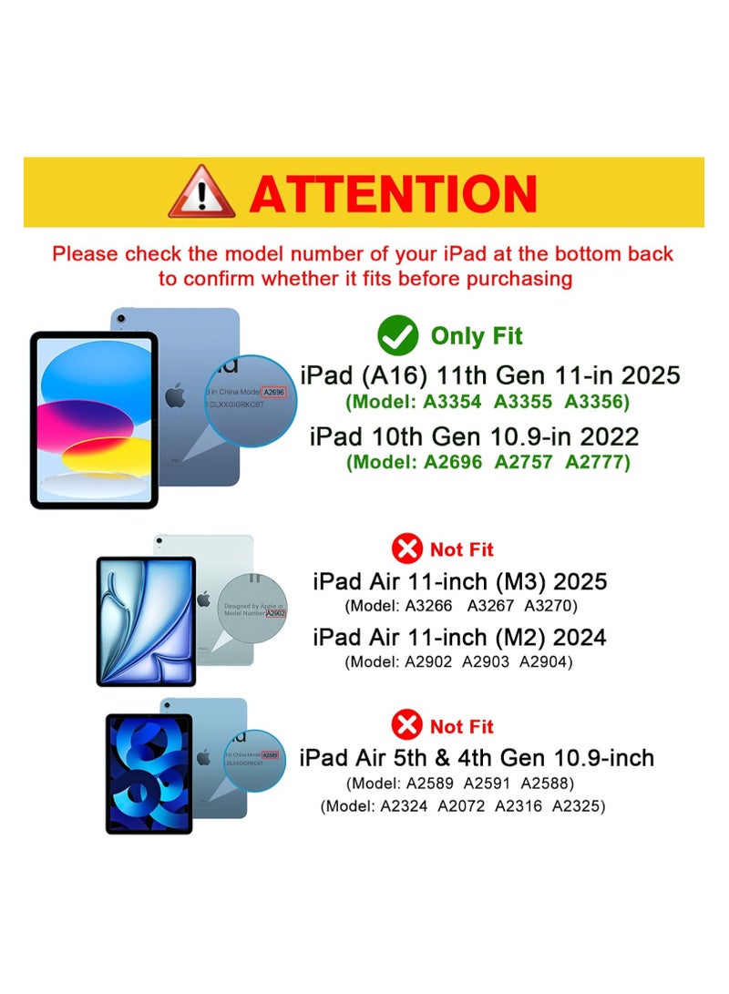 T I G O iPad 11th (A16, 2025) & 10.9 10th Gen 2022 Keyboard Case, with English & Arabic Language, Magnetic Detachable, Smart Trackpad, Adjustable Stand, Portrait/Landscape Dual Mode, 7 color Backlit Keyboard for iPad 11th A16, 2025 & iPad 10th 10.9” 2022  - Image 4