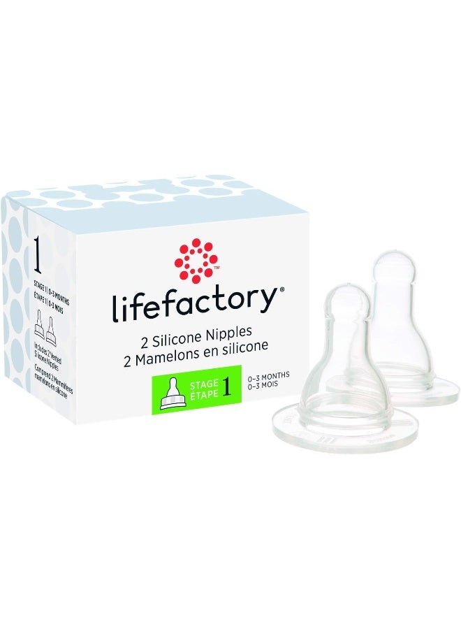 lifefactory حلمات سيليكون خالية من BPA من Lifefactory - المرحلة 1 - عبوة 2 - Image 1