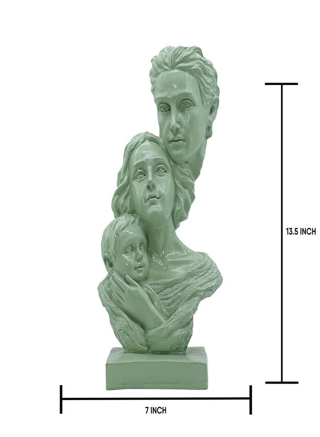 AABCO Polyresin Statue Family of 3, for Home Décor and Gifting, White (24040039) Three Faces Family Portrait Resin Sculpture | Modern Abstract White Bust for Home Decor - Image 3