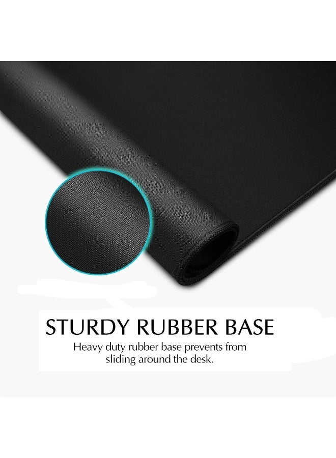 أوكي AUKEY ماوس باد للألعاب بحجم كبير XXL (900 × 400 × 4 مم)، حصيرة ماوس ممتدة سميكة، لوحة مكتب مضادة للانزلاق ومقاومة للسوائل، سطح محكم خاص وحواف مخيطة ضد الاهتراء للوحة المفاتيح والكمبيوتر – أسود - Image 4