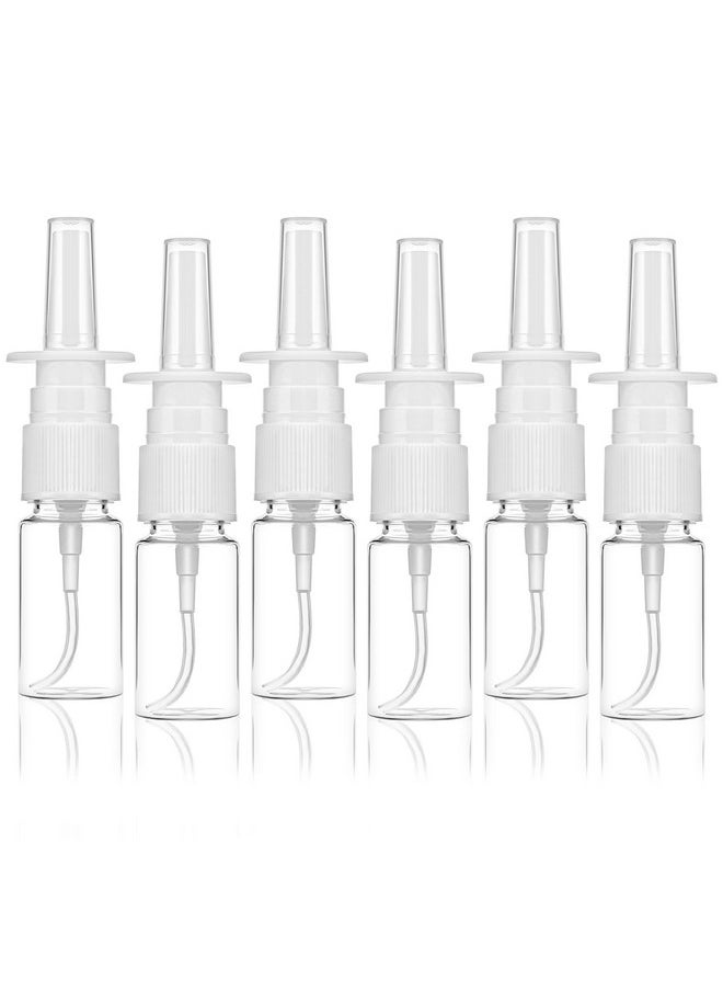 Prasacco 6 Pcs Nasal Spray Bottle Clear Mist Spray Bottle Empty Refillable Small Spray Bottles Nose Spray Bottle For Saline Essential Oils, 10Ml  - Image 1