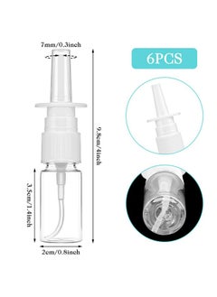 6 Pcs Nasal Spray Bottle Clear Mist Spray Bottle Empty Refillable Small Spray Bottles Nose Spray Bottle For Saline Essential Oils, 10Ml - pzsku/ZD3E1B46962C569829C95Z/45/_/1734437537/7f4b71e1-c171-4452-8813-966d0ed6559c