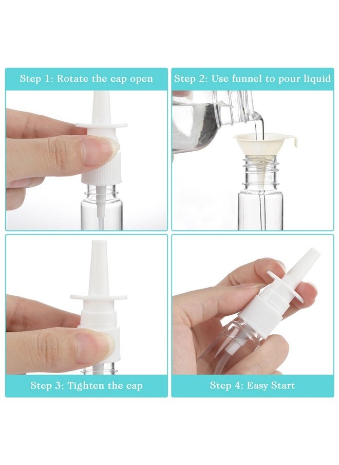 Prasacco 6 Pcs Nasal Spray Bottle Clear Mist Spray Bottle Empty Refillable Small Spray Bottles Nose Spray Bottle For Saline Essential Oils, 10Ml  - Image 3