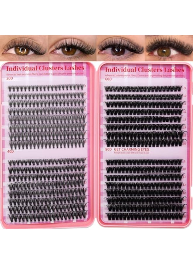 RITALASH Lash Clusters 4 Style DIY Lashes Clusters Eyelash Clusters False Eyelashes Cluster Eyelash Extensions Wispy Lash Clusters Pestaas Postizas Naturales Soft Cluster Lashes640pcs 20D40D60D80D916mm - Image 1