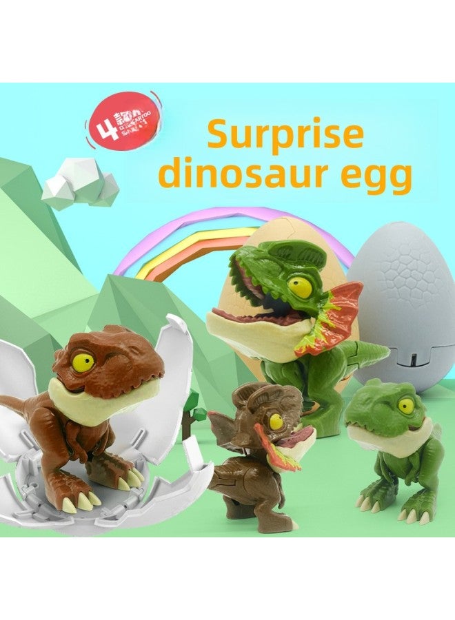 Children's Dinosaur Egg Toy Multi-joint Swing Tyrannosaurus Rex Mini Dinosaur Toy Biting Finger Dinosaur Box Wholesale-Color:188109 Yellow Dinosaur Eggs - Image 2