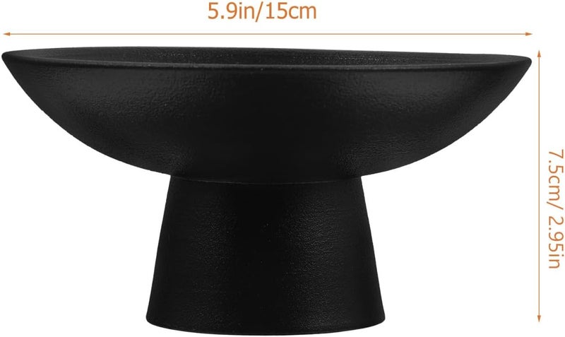 Cabilock وعاء فواكه سيراميك كابيلوك وعاء فواكه قائم للغداء صينية مجوهرات سوداء وعاء تريفل بغطاء حوامل طعام منظم فواكه مجففة صحن صالح للأكل أدوات مائدة سيراميك رخامية - Image 3