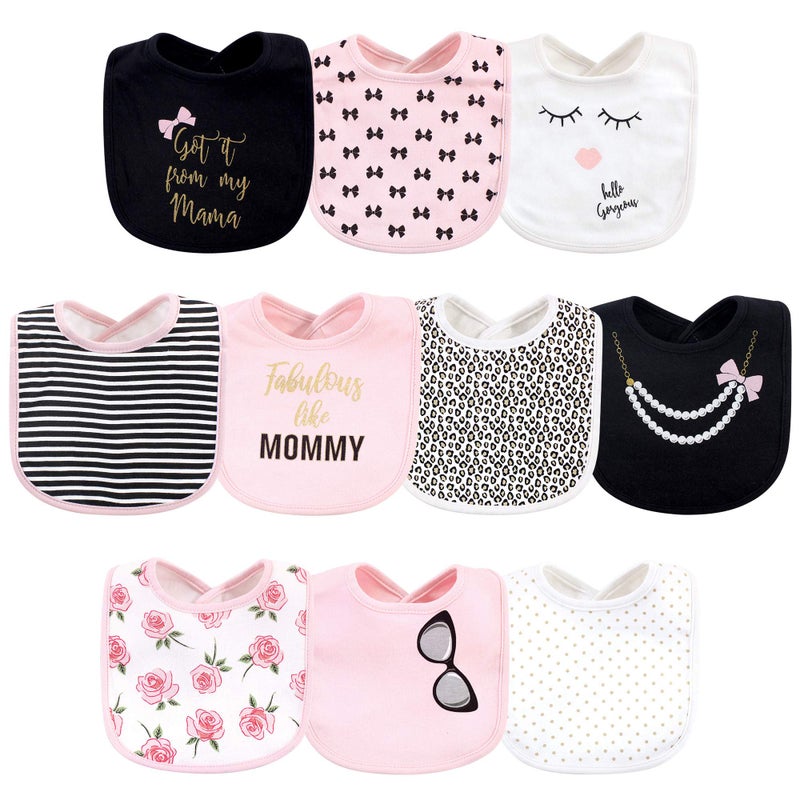 Little Treasure Little Treasure Unisex Baby Cotton Bibs Mama 10Pack One Size 