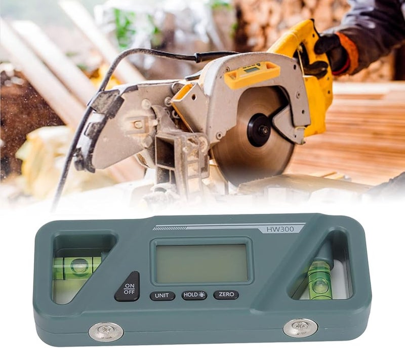 مقياس الميل الرقمي الأخضر الداكن مع تثبيت البيانات وشاشة LCD وأداة قياس زاوية المنقلة لإصلاح السيارات - Image 5