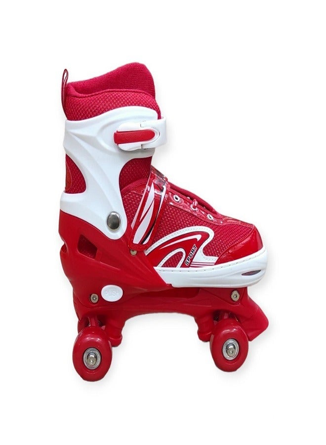 SPORT Skates  shoes 4 Wheel Outdoor Sports 3 Size Medium (35-38) Red - Image 1