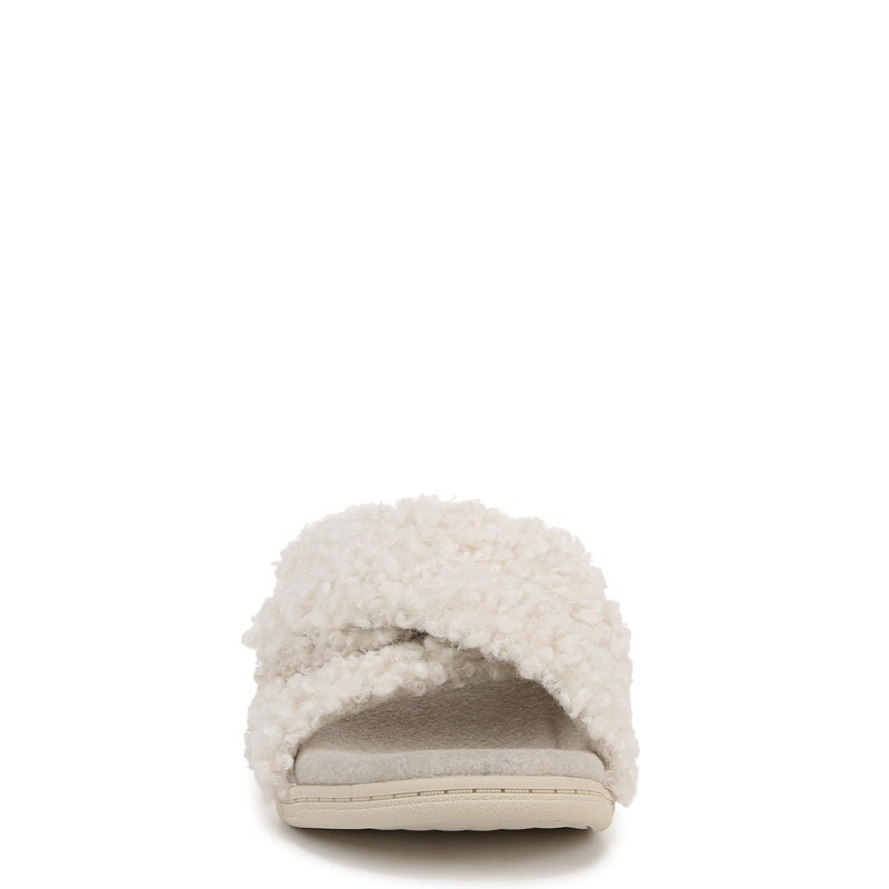 VIONIC Women's Relax II Slides Mary Jane Flat, Cream White Fabric, 10 - Image 4