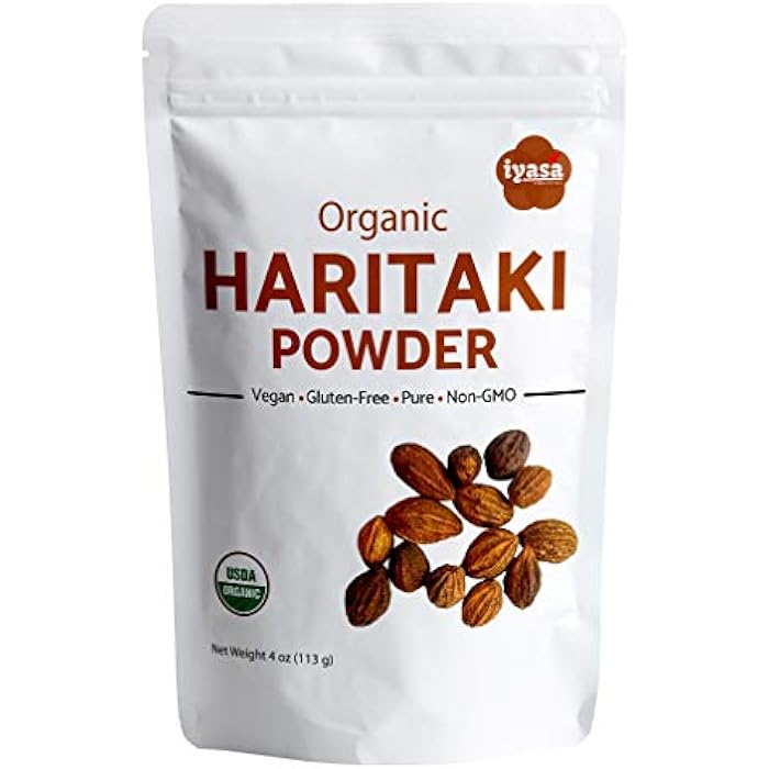 Iyasa Holistics Organic Haritaki Powder, Harde, Harad, Terminalia chebula, Kadakapudi, Ayurveda herb for Digestion, Gas Relief, Healthy Bowel Function, superfood, Resealable Pouch of 4 oz - Image 1