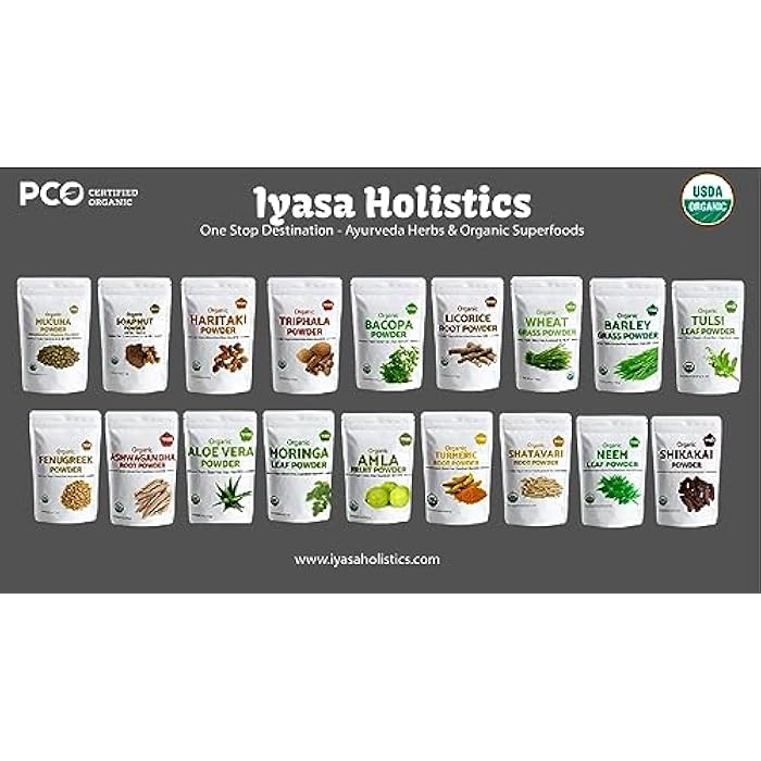 Iyasa Holistics Organic Haritaki Powder, Harde, Harad, Terminalia chebula, Kadakapudi, Ayurveda herb for Digestion, Gas Relief, Healthy Bowel Function, superfood, Resealable Pouch of 4 oz - Image 4
