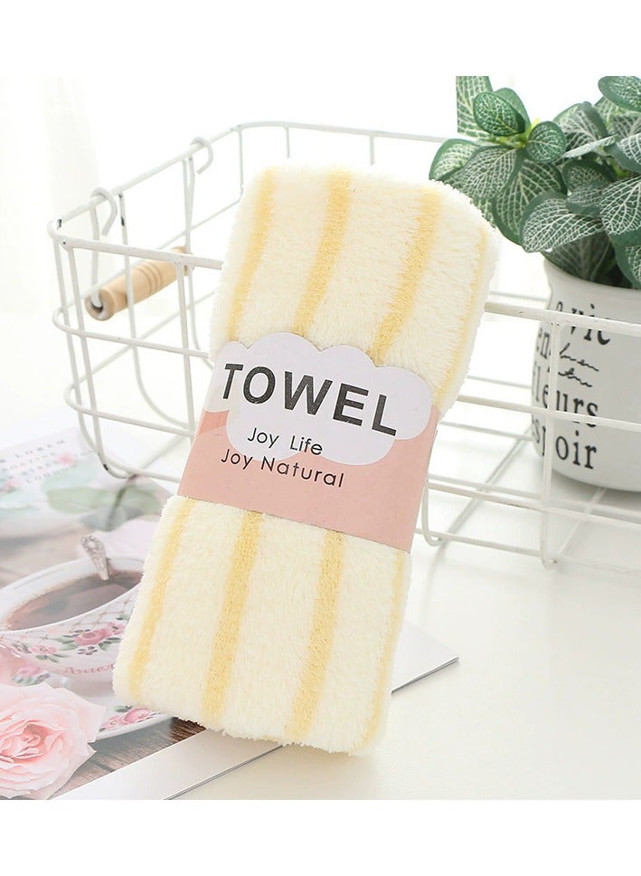 Coral fluff towel thickened absorbent striped face wash towel 