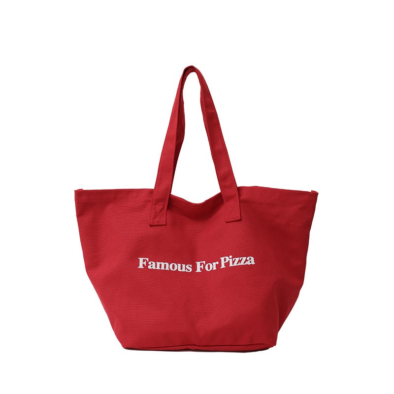 Korean Style Large Canvas Shoulder Bag Tote - Image 5