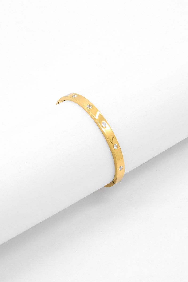 Mestige Women Gemstones 18 K Gold Plated Bracelet, Gold  - Image 1