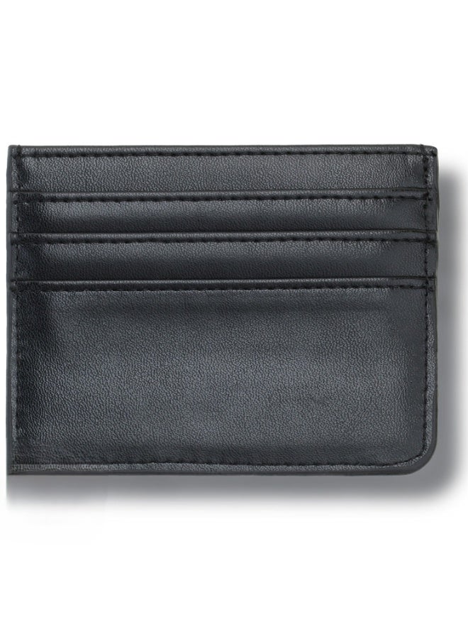 Giorgio Armani Black Leather Card Holder – Premium Luxury Slim Designer Card Case for Men & Women - Image 2