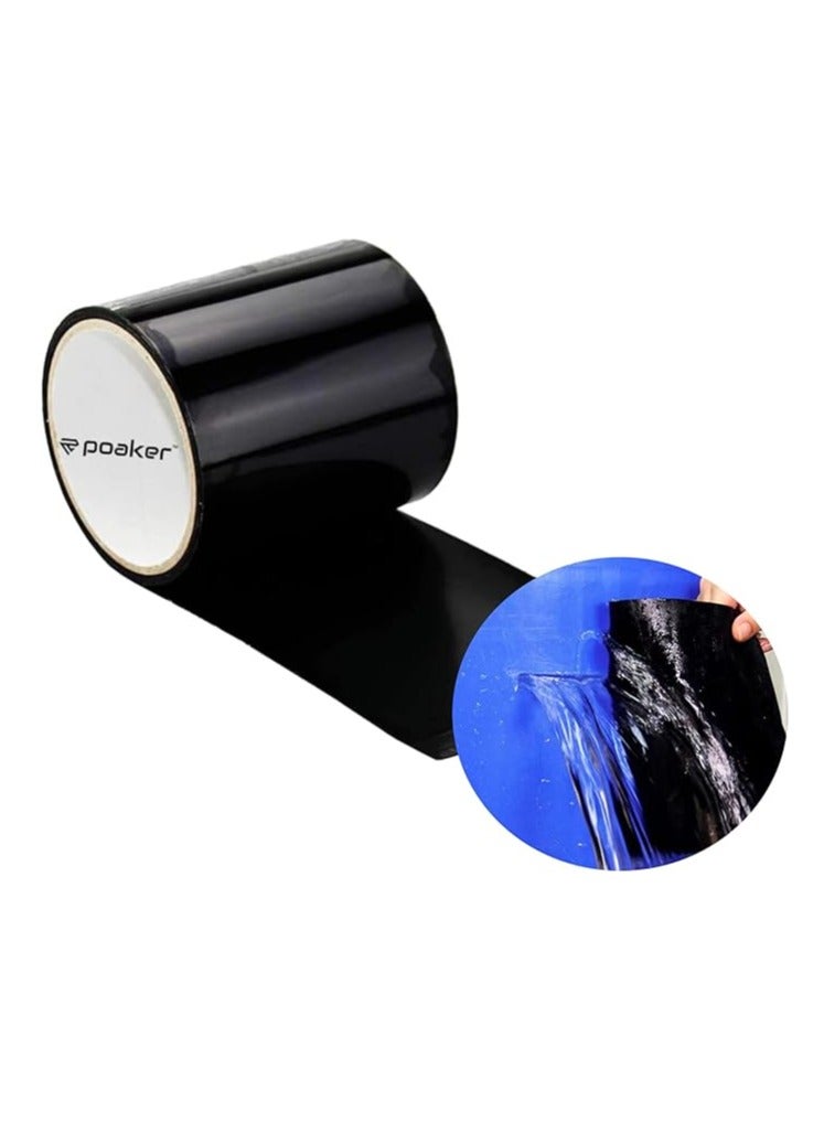 Poaker Waterproof Repair Tape – Strong Self-Adhesive, All-Weather Stretchy Sealing Tape for Insulation, Roofing, Pipes, Holes, Cracks & Leaky Pools, Tanks, Drums & Containers (4 INCH, 1 PCS) - Image 1